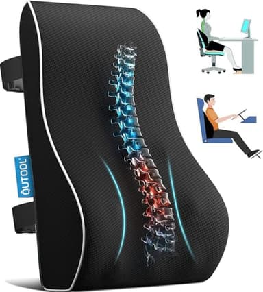 Lumbar Support Pillow for Office Chair,Office Back Cushion for Long Sitting, Breathable Mesh Back Support Pillow for Desk,Car,Computer,Gaming Chair with Adjustable Straps