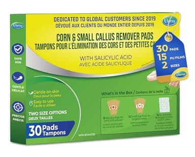 Corn Removers for Feet and Toes: 30 Corn Small Callus Bandage Pads for Adults Seniors Teens Athletes Runners Hikers Workers Men and Women