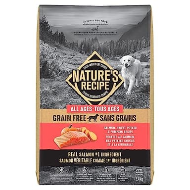 Nature's Recipe Grain Free Natural Dog Food Salmon, Sweet Potato & Pumpkin Recipe 5.4 kg (Pack of 1)