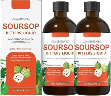 2026 New 1/2/3/4/5PCS Soursop Bitters Liquid Drops, Rapid Absorption, 120ML/4FL.OZ (2 Bottle, Soursop Bitters Liquid)