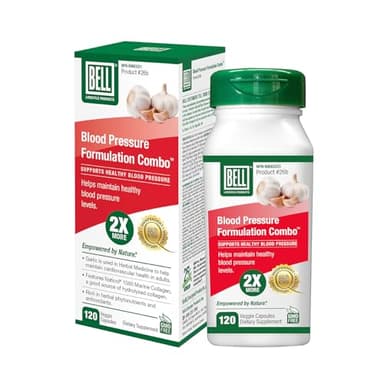 Bell Blood Pressure Formulation Combo™ - Unique Natural Blend of Green Coffee Bean Extract, Garlic & Celery Seed Extract - Lower Blood Pressure Supplements - 120 capsules, Vegan, Non-GMO