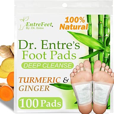 Dr. Entre's Foot Patch: Deep Cleansing Foot Pads | Effective Premium Turmeric & Ginger Foot Patches | 100 Pack