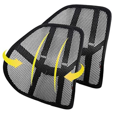 Lumbar Support (2 Pack) with Double-Layer Mesh, Mesh Back Support for Car Seat, Office Chair -Black